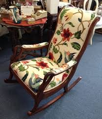 Vintage Gooseneck Rocker Reupholstered At Olde Towne Antiques Amp Upholstery 145 E Rocking Chair Makeover Upholstered Rocking Chairs Reupholster Furniture
