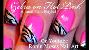 See more ideas about pink nails, nails, hot pink nails. Zebra Print On Hot Pink Nails Neon Animal Nail Art Design Tutorial Youtube