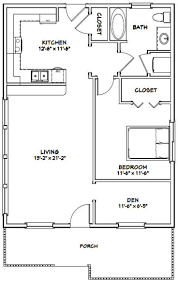 26x34 House 1 Bedroom 1 Bath 884 Sq Ft Pdf Floor Plan Etsy Guest House Plans Tiny House Floor Plans One Bedroom House