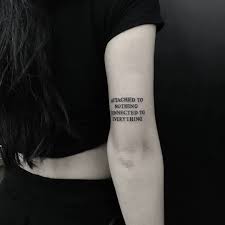 A Quote Attached To Nothing Connected To Everything Inked Above The Right Elbow By T Above Elbow Tattoo Above Elbow Tattoos For Women Back Elbow Tattoo Women