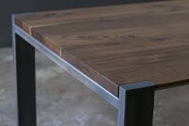 Mez Works Furniture Lake Tahoe And Sf Bay Area Hudson Walnut Dining Table Beveled Edge Profile Steel Frame Walnut Dining Table Custom Dining Tables Metal Furniture