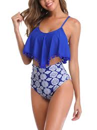 Women Ladies Two Piece Swimwear Swimsuit Beachwear Ruffle Tankini Sets Swimming Costumes Bathing Suit P In 2020 Modest Tankini Tops Modern Swimsuit Beachwear For Women