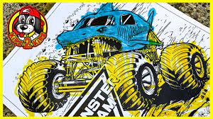 This monster truck coloring pages comes with clean. Guess The Monster Truck Game Monster Jam Trucks At Home Play Activity Using Coloring Pages Youtube
