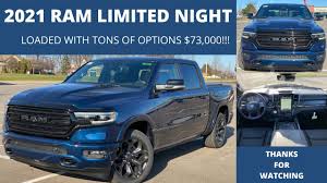The pickups will have monochromatic black grilles, wheels, badging, and exhaust tips added to the limited trim level. 2021 Ram 1500 Limited Night Edition Youtube