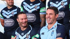 All smiles after that massive victory! State Of Origin 2019 Nsw Blues Alternative Jersey Nsw Vs Qld Brad Fittler