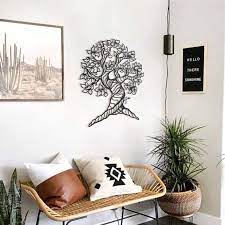 Metal Family Tree Decor Metal Wall Art Tree Of Life Etsy In 2021 Large Wall Decor Geometric Wall Decor Family Tree Wall Decor