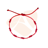 Pulseira 7 nós de proteção vermelha - Âmbar Báltico Original