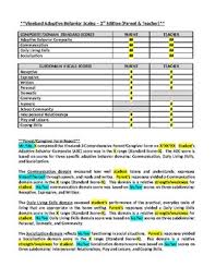 vineland adaptive behavior scale third edition vineland 3 template report