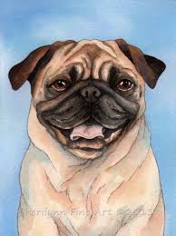 Black And Tan Pug Black And Tan Pug Dog Print Watercolor Art Reproduction 8x10 Pug Art Dog Portraits Pug Dog
