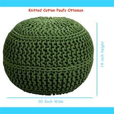 Maybe you would like to learn more about one of these? Aerosoft Cotton Hand Knitted Cable Style Dori Pouf Floor Ottoman In Green Cpkp2020 Grn