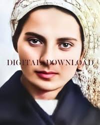 Saint Bernadette Soubirous of Lourdes Religious Catholic Art DIGITAL  DOWNLOAD Restored Photo