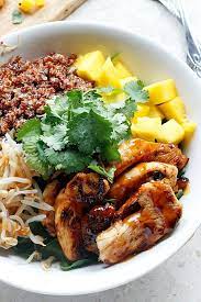 Thai Chicken Coconut Quinoa Bowls Fabtastic Eats Summer Barbecue Food Healthy Recipes Food