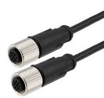 ShowMeCables M12 5 Position A-Code Cable, PVC Jacket, Female/Female