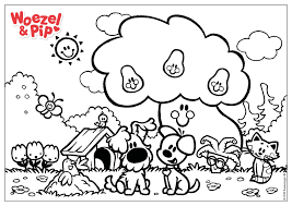 Print de afbeelding hiernaast uit op stevig papier. Kleurplaten Van Woezel En Pip