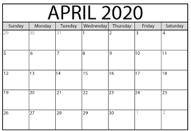 April Calendar 2020 July Calendar Calendar Template Blank Monthly Calendar Template