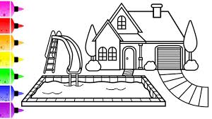 Download swimming pool coloring pages and use any clip art,coloring,png graphics in your website, document or presentation. Swimming Pool Drawing Pictures For Kids House Novocom Top