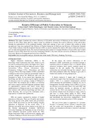 Malaysia has been one of the top destinations for international students to choose their university. Pdf Relative Efficiency Of Public Universities In Malaysia Dariush Khezrimotlagh Academia Edu
