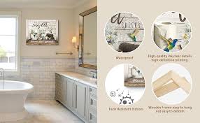 Amazon.com: Farmhouse Bathroom Wall Art Country Bathroom Pictures Wall  Decor Rustic Daisy Art Vintage Flower and Butterfly Canvas Print Framed  Artwork for Bathrooms Decor 16x20 Inch: Posters & Prints