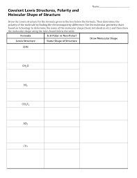 covalent lewis structures polarity and shape