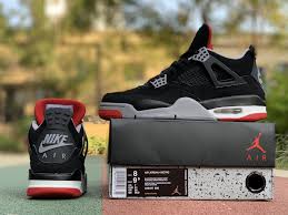 Pre Order 2019 Air Jordan 4 Bred Black Cement White Fire Red 308497 060 Air Jordan 4 Bred Air Jordans Retro Air Jordans