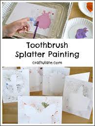 How to splatter paint with a toothbrush. Toothbrush Splatter Painting Art For Kids Painting For Kids Kids Art Projects