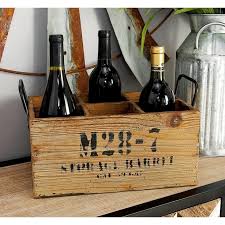 Scarecrow wine crate holds 3 btt size 5x12x14 $14.99 $16.00 shipping only 1 left! Deco 79 51662 Wine Crate Suitable For Your Home Bar One Size Natural Wood Brown Walmart Com Walmart Com