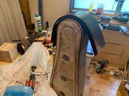 木製ロードバイク２号車 フォークのステアリングポスト取付部への薄板の積層 木の自転車 バイク ロードバイク