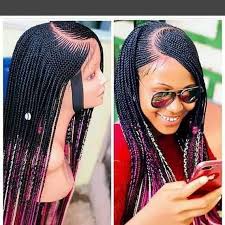 Black And Gold Braiding Hair Near Me Africa Braided Wig Mixed Color Black And Pink With Gold Braided Hairstyles For Black Women Braided Hairstyles Easy African Braids Hairstyles