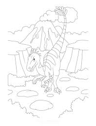 Dinosaur with volcano coloring page. 128 Best Dinosaur Coloring Pages Free Printables For Kids