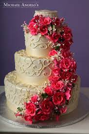 Hot Pink Roses 17floral Wedding Cake Roses Dream Wedding Cake Pink Wedding Cake