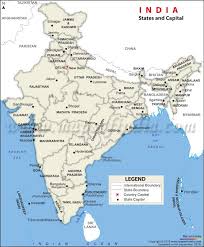 Outline Map Of India With State Names States And Capitals State Capitals Map India Map