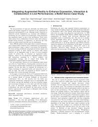 It is the perfect s. Pdf Integrating Augmented Reality To Enhance Expression Interaction Collaboration In Live Performances A Ballet Dance Case Study