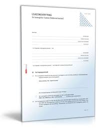 Leasingvertrag Vorlage Zum Download