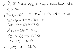 How to find two consecutive integers with a sum of 41. Solution Find Two Consecutive Odd Integers Such That The Sum Of Their Squares Is 5834 Help