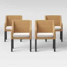 Berkshire 4pk Patio Dining Chair Linen Threshold In 2020 Patio Dining Chairs Wicker Dining Chairs Patio Dining