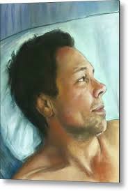 Male portrait study Metal Print by Jessica Keegan