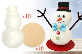 Bonhomme de neige + socle - 10 pièces - Kits activités Noël - 10 Doigts