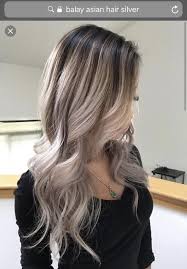 Balayage Silver Hair On Asian Balayage Asian Hair Blonde Asian Hair Asian Hair