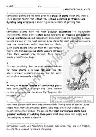 We did not find results for: Carnivorous Plants Reading Esl Worksheet By Maytechuna