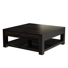 An upholstered ottoman can serve as a coffee table and bring a cozy touch to a room, while a sleek marble coffee table adds instant elegance and sophistication. Boston Large Square Coffee Table Solid Wood Contemporary Style Black