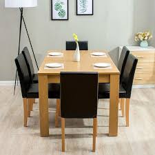 Shop modern living, dining, office, and bedroom furniture at west elm®. Dining Room Sets Walnut Colour Table Black Pu Leather Seats Cherry Tree Furniture 7 Piece Dining Room Set 6 Seater 150 X 90 Cm Dining Table 6 Chairs Home Kitchen