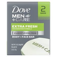 Upc 011111012158 Dove Men Care Extra Fresh Body And Face Bar 3 75 Oz 2 Bar Upcitemdb Com