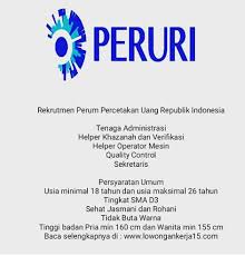 Lowongan perum peruri posisi : Facebook