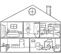 Dibujos para colorear de una casa por dentro. Casa Por Dentro Para Colorear Por Los Ninos Dibujos De Casas Gratis