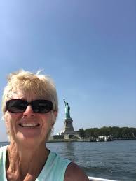 Anchored behind the Statue of Liberty tonight