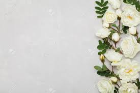 Check spelling or type a new query. Border Of White Rose Flowers And Green Leaves On Light Gray Background Stock Photo Picture And Royalty Free Image Image 59628019