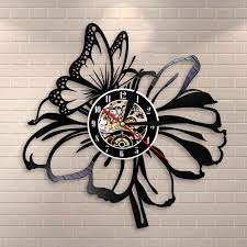 Cheap wall clocks, buy quality home & garden directly from china suppliers:silver big flower wall clock modern. Butterfly And Flower Nature Wall Art Home Decor Modern Design Butterfly On Flower Wall Clock Floral Vinyl Record Wall Clock Shopee Philippines