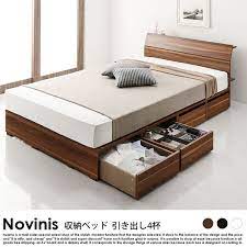 収納ベッド novinis ノビニス 引き出し4杯 フレームのみ シングル tempat tidur laci tempat tidur palet mebel