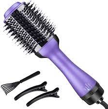 4 in 1 hair blow dryer brush comb hot air drying styler shinier styling tool new. Amazon Com Hot Air Brush Hair Dryer Brush Styler One Step Hair Dryer Volumizer 5 In 1 Blow Dryer Brush For Straightener Curling Negative Ion Technology Professional Salon Hot Comb For All Hair Style Purple