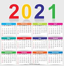 Free Colorful 2021 Calendar Vector In 2020 Calendar Vector Calendar Template Calendar Wallpaper